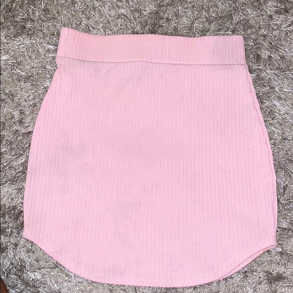 Pink mini skirt